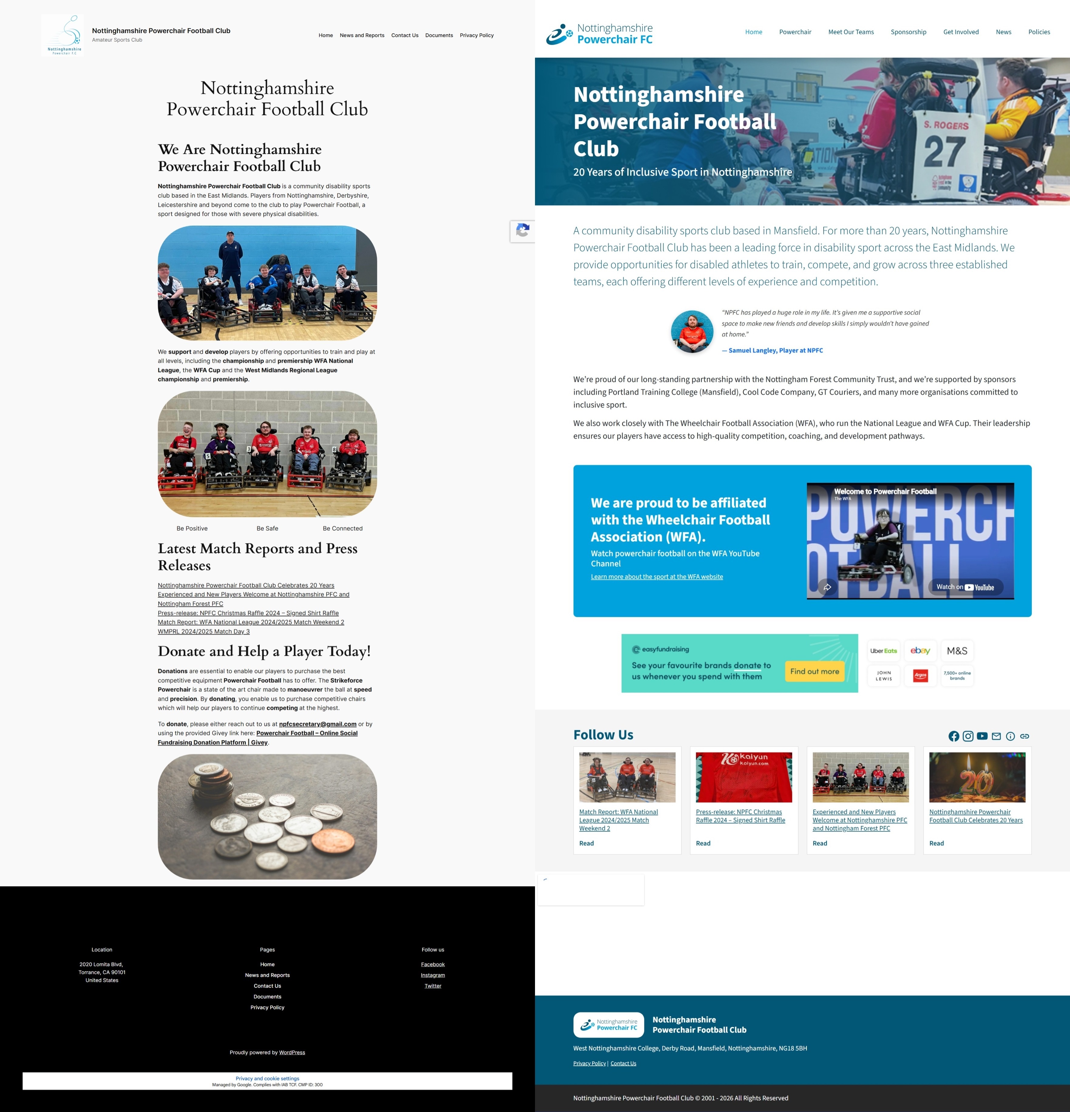 Old vs New Homepage Comparison